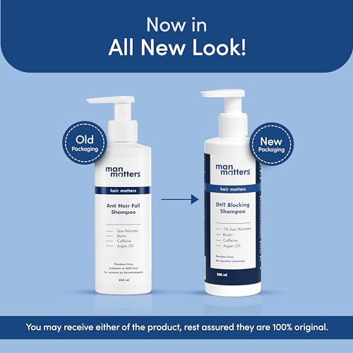 Image of Man Matters Anti Hair Fall Shampoo 200ml and Conditioner 90ml For Men With DHT Blocker | Helps in Deep Nourishment and Frizz Free Hair | Sulphate & Paraben Free | Pack of 2
