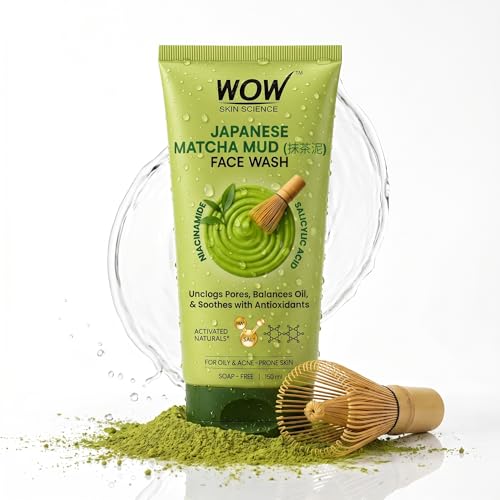 Image of WOW Skin Science Japanese Matcha Mud Face Wash 150 ML for Men & Women | Facewash with Niacinamide & Salicylic Acid | Ceremonial Grade Matcha Detox Cleanser for Oily & Acne-Prone Skin | Green Tea, Clay & Tea Tree Extracts | Deep Cleanse, Oil Control & Acne Defense | All Skin Types
