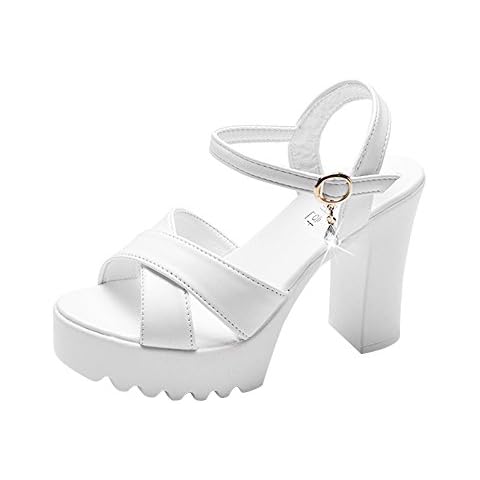 Summer Shoes Women's Sandals White Women Open Toe Sandals Elegant High Heel Shoes Breathable Beach Sandals Sandals Slide Sandals with Heel Sexy Cover