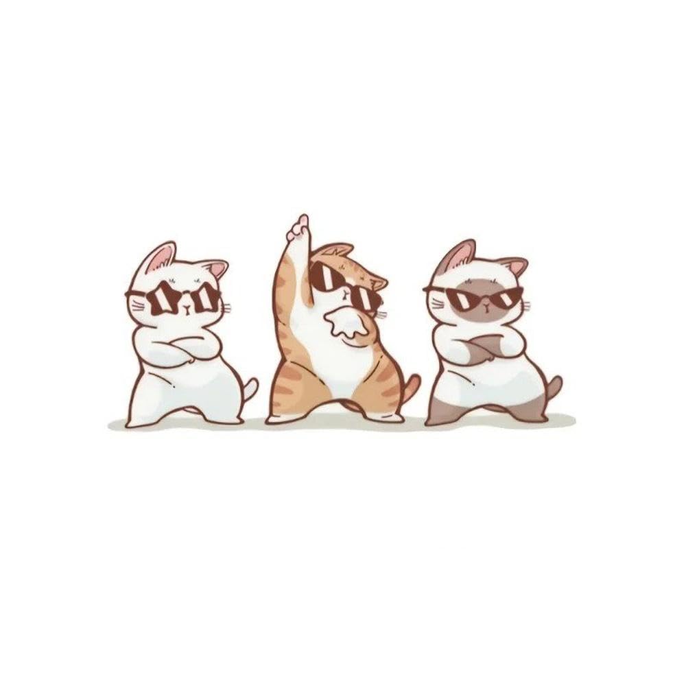 Three Cats Sunglasses Vinyl Sticker Waterproof Self-Adhesive Decal for Car Truck Motorcycle Laptop