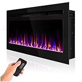31 Inch Electric Fireplace Wall Mounted Electric Fireplace Inserts, in-Wall Recessed Fireplace Heate
