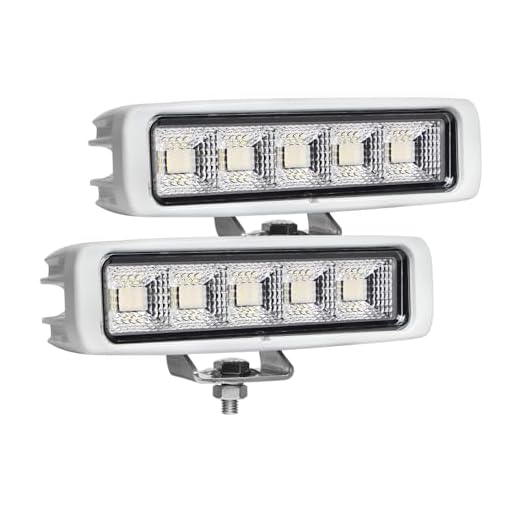 EXZEIT Waterproof Led Boat Lights, 2 pc 72W Deck/Dock Marine Lights 4000LMS 120°Flood Light, 6.3inch, 12/24 V Led Light Bar