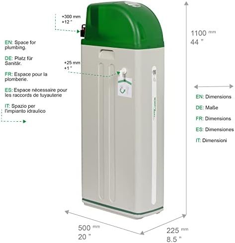 Water2Buy W2B800 Water Softener, Hi Flow Electronic Demand/Up to 1-10 People  Filtered Soft Water 3680 litres/Day, NSF/FDS/ISO9001 & 14001 Certified,100% Limescale Removed/App Reminder for Salt