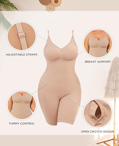 Image of Shapewear Tummy Control BodySuit Seamless Adjustable Body Shaper for Women