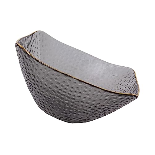 Garneck Elegant Gold Rimmed Glass Salad Bowl Square Serving Bowl for Fruit Snacks Parties