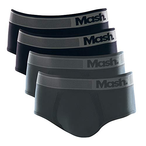 Kit 4 Cueca Slip Micr S/Costura, Mash, Masculino, Cinza/Cinza/Preto/Preto, P