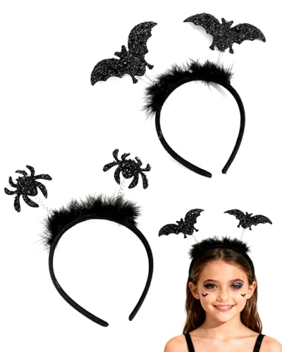 CULEB 2 peças diadema de morcego aranha, acessórios para cabelo-Halloween mulheres, diadema de Halloween para mulheres e crianças, festas de carnaval Halloween, máscara, conjunto de papéis
