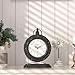 ChimeTide Vintage Table Clock, Desk and Shelf Mantel Clock, Antiques London Style Black Decor Clocks, for Farmhouse, Living Room, Bedroom, Bedside, Gift (8.8