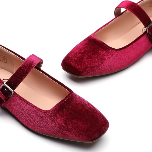 Image of Trary Mary Jane Shoes Women Woven Flats for Women Dressy Ballet Flats Squared Toe Mary Jane Flats Shoes