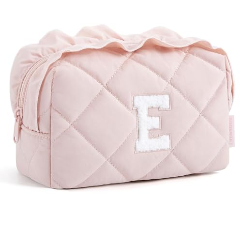 Image of BAGSMART Elegant Roomy Makeup Bags (Initial-E-Pink)