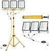 50000Lumen LED Work Lights with Stand – 3 Head Portable Work Light with IP65 Waterproof, Adjustable Stand, 16ft Cord for Construction Sites, Garage, Warehouse Lighting – Indoor Outdoor
