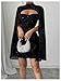 IQLWI Women's Sequin Cloak Sleeve Dress Mock Neck Cocktail Long Flowy Sleeves for Going Out Fromal Prom Party (US, Alpha, XX-Large, Regular, Regular, Sparkle Black)