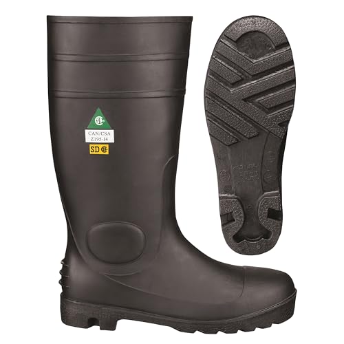 Pioneer - Pioneer Steel Toe Work Boots - Heavy Duty Slip Resistant PVC Safety Boots For Men/ Women - CSA Class 1 - For Construction - 4