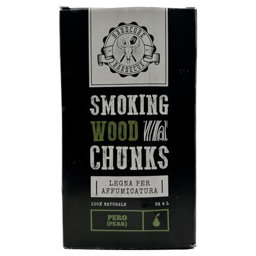 BBQ CHUNK PERO - PEAR - Legna per affumicatura HARDCORE BARBECUE - Pezzi di legno per affumicare - Circa 1.5 Kg