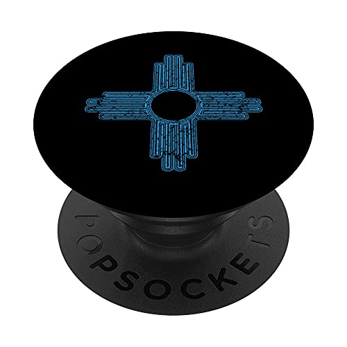 Nuevo México regalo para hombres y mujeres azul símbolo Zia regalo de la bandera PopSockets PopGrip Intercambiable