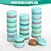 Houseables Sample Containers, Lip Balm Containers, Sample Jars, Mini Jars with Lids, Small, Empty, Makeup, Powder, Gloss, Cosmetic, Tiny, Chapstick, Dab, Wax, Scrub, Little, Blue Plastic, 3 Gram, 50PK