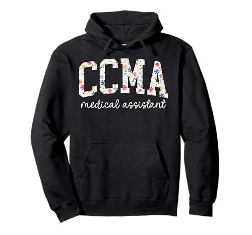 Retro Floral CCMA Nurse Certified Clinical Medical Assistant Pullover Hoodie