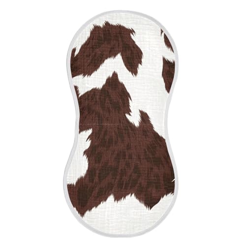 4 Pack Baby Burp Cloths, Soft Absorbent Burping Cloths for Babies, Cotton Milk Spit Up Rags, Large Size for Newborns, Baby Boys and Girls (Rustic Hide Design)2