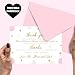 Pink and Gold Baby Shower Thank You Cards with Envelopes - Blank Notes with Prefilled Message for Girls - Personalize Cute Princess Twinkle Star Notecards - 4x6 Stationery Set, 15 Pack