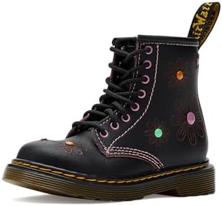 Dr. Marten's Kids 1460 Boot, Black/Dusty Rose, 8 Toddler