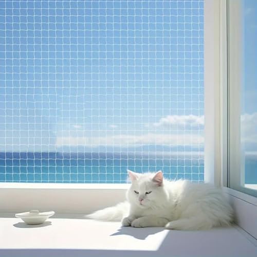 Rete di sicurezza per gatti, trasparente, per ringhiera per balconi, scale, recinzione, in nylon, anti-caduta, rete di protezione per balconi e finestre (3 x 6 m)