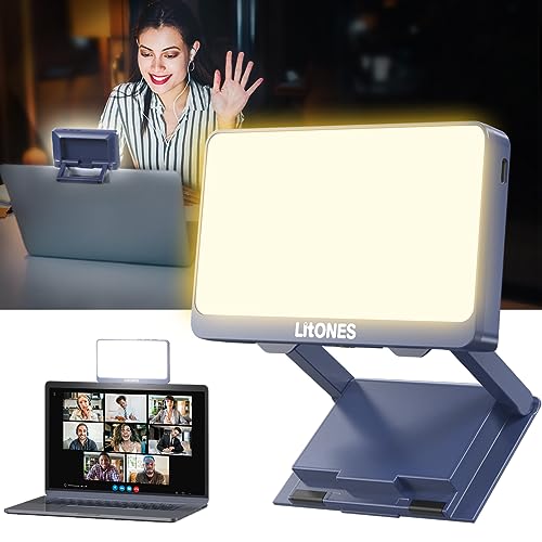 Portable Business Video Conference Lighting, Foldable Webcam Light with Adjustable Brightness & Color Temp for Video Call Conferencing, Zoom Meeting, Work from Home. Hybrid Working etc.