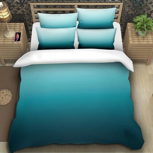 Housse de couette bleu dégradé 135x200 microfibre lit simple - 5