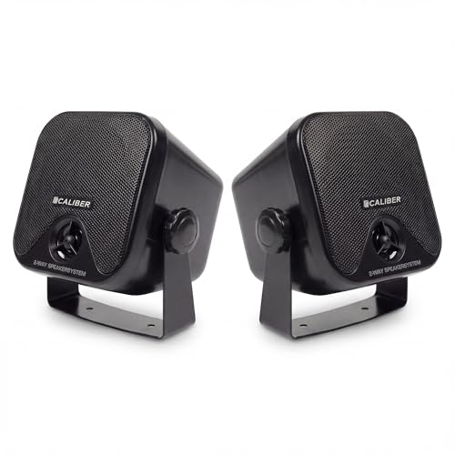 Caliber Lautsprecher Auto - Auto Boxen - auch für Boote - Aufbau Koaxial Lautsprecher - Max. 80W - 40W RMS - Schwarz - 2-er Set