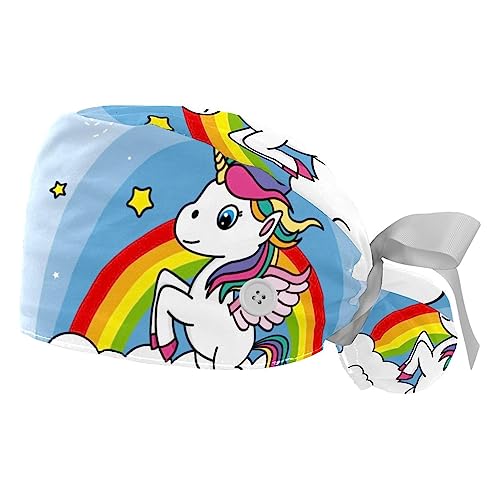 Bande anti-transpiration intégrée sur ce berret bouffant licorne réglable