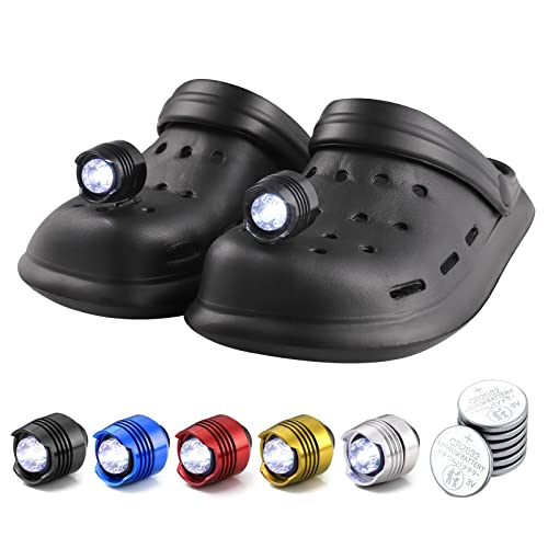 Womrich Headlights For Croc, Shoes Headlights Camping Accessories Shoe Charm Decorations For Girls Boys Kids Women Men, 3 Light Modes Lasting 72 Hours Ipx5 Waterproof, 2Pcs #TOP4