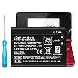 JUBOTY 2000mAh 3DS/ 2DS Battery, 2025 New Upgrade Lithium-Ion High Capacity CTR-003 Battery Replacement for Nintendo Old 3DS/ 2DS/ NEW2DS Gaming Console with 1*Repair Tool (Not for New 3DS/ 3DS XL)