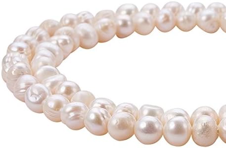 PandaHall 120pcs Freshwater Pearls Beads Natural Pearl Beads Grade A Potato Beads Elegant Jewellery Beads for Bracelet Necklace Jewellery Making Repair DIY Craft, 6~7mm