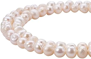 PandaHall 120pcs Freshwater Pearls Beads Natural Pearl Beads Grade A Potato Beads Elegant Jewellery Beads for Bracelet Necklace Jewellery Making Repair DIY Craft, 6~7mm