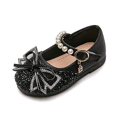 Toddler/Little Kids Girl's Dress Mary Jane Ballet Flats Bow Flower Girl Wedding Party Ballerina Flat Glitter Sequins Rhinestone Princess Shoes