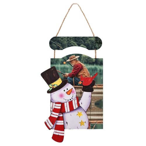 Peinture décorative imprimée Noël bonhomme de neige image bois murale hiver