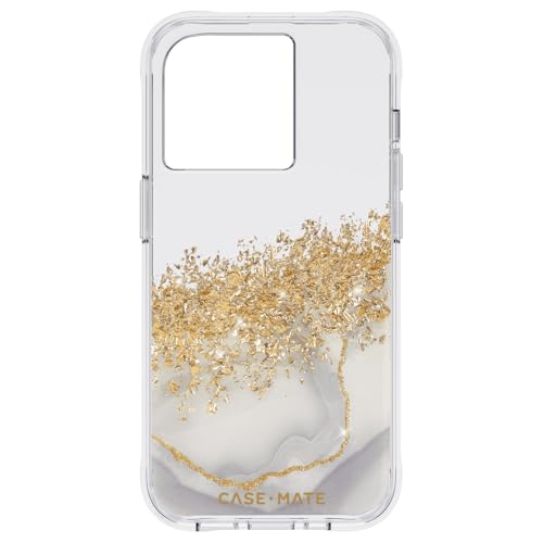 Case-Mate iPhone 14 Pro Case - Karat Marble [10FT Drop Protection] [Wireless Charging Compatible] Luxury Cover with Cute Bling Sparkle for iPhone 14 Pro 6.1", Anti-Scratch, Shock Absorbent, Slim Fit - image 1