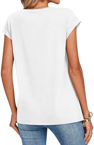 Zeagoo Tee Shirts Womens Casual Cap Sleeve Round Neck Tshirts Business — view 4