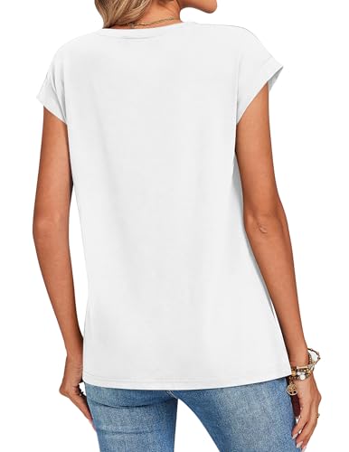 Image of Zeagoo Womens Tops Summer Casual Cap Sleeve Tshirts Shirts Business Dressy Spring Fashion Outfits Trendy Clothes