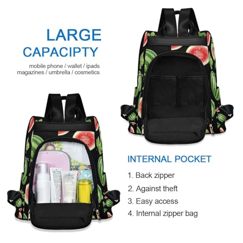 Sac à dos en tranches de pastèques feuilles vertes style décontracté