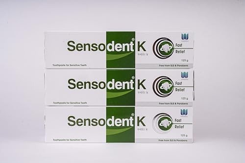 Image of Sensodent K Fast Relief 125g(Pack of 3) | Toothpaste For Sensitivity Relief| For Fast and Effective relief| Contains Potassium Nitrate for Sensitive teeth