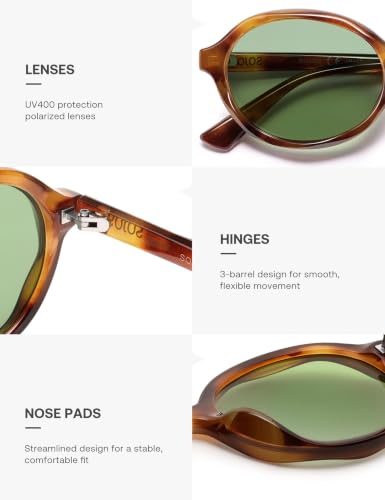 Image of SOJOS Trendy Polarized Rounded Ovale Sunglasses Women Men Shades SJ2697 | Wave Surface Chunky Frames and Temples.UV protection TAC Lenses,Ideal for Driving and All Sports