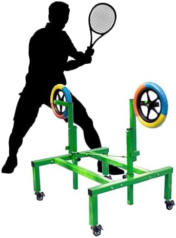 Tennis Training Equipment,with Wheels, Adjustable for Topspin/Backhand Swing Practice,for Self Tennis-Pracitce Beginner