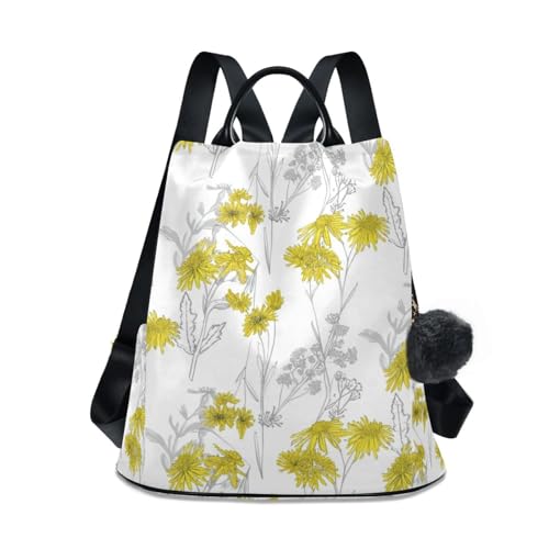 Sac à dos femme jaune antivol contre le vol en voyage randonnée