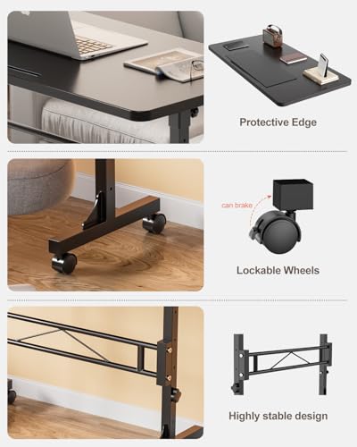 Amztabler DESK1 Small Standing Desk Adjustable Height, Mobile Stand Up Desk With Wheels, 32 Inch Portable Rolling Desk Small Computer Desk thumb #5