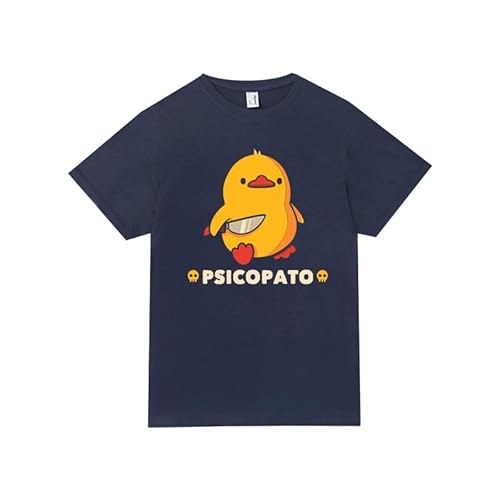 Pampling Camiseta Infantil para Niños y Niñas de Manga Corta 100% Algodón, Ropa Cómoda y Transpirable con Diseños Originales, Color Azul (Psicopato, M)