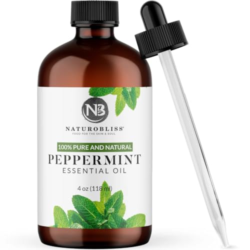 NaturoBliss Peppermint Essential Oil, 100% Pure and Natural Therapeutic Grade,