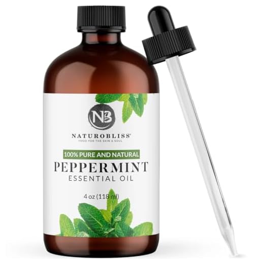 NaturoBliss Peppermint Essential Oil, 100% Pure and Natural Therapeutic Grade, Premium Quality Peppermint Oil, 4 fl. Oz - Perfect for Aromatherapy and Relaxation