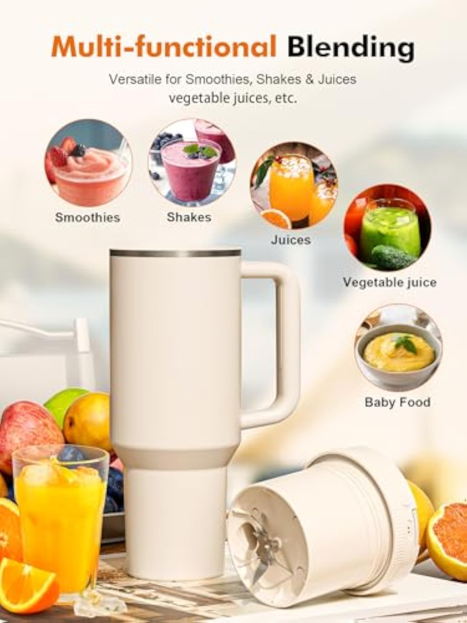 Portable Blender Lid for Stanley Tumblers