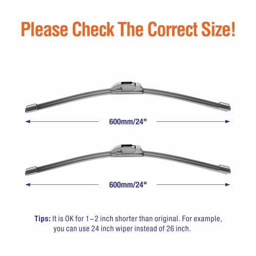 Wowiper 542424 Wiper Blades 24 Inch + 24 Inch Automotive Replacement Windshield Wiper Blades thumb #3