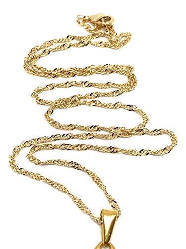 Leslie Boules Vintage Miraculous Medal Necklace 18K Gold Plated Chain 19 Inches Length #TOP5